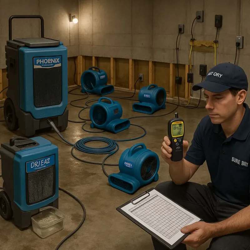 Structural Drying and Dehumidification process in Richwood, NJ